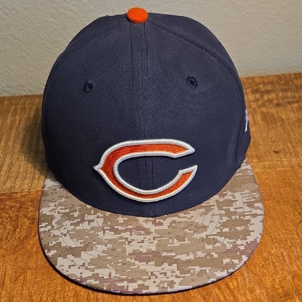 Navy and Camo New‎ Era Chicago Bears Cap with Orange Logo